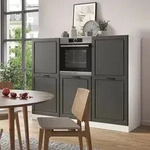 Vicco - K&uuml;chenblock R-line, Anthrazit Landhaus/wei&szlig;, 180 Cm Ohne Arbeitsplatte