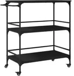 K&uuml;chenwagen Schwarz 100,5x50x105 Cm Holzwerkstoff Vidaxl