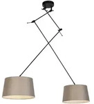 H&auml;ngelampe Mit Leinenschirmen Taupe 35 Cm - Blitz Ii Schwarz