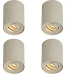 Qazqa 4er-set Moderne Aufbau-strahler Beige Gu10 50mm Dreh- Und