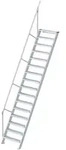 Euroline 510 Treppe 60&deg; 1000mm Stufenbreite 16 Stufen Alu Gerieft