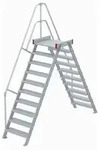 Euroline 512 &Uuml;berstieg 60&deg; 600mm Stufenbreite 2x10 Stufen Alu Gerieft