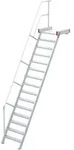 Euroline 511 Podesttreppe 60&deg; 1000mm Stufenbreite 15 Stufen Alu Gerieft