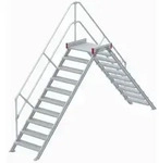 Euroline 512 &Uuml;berstieg 45&deg; 800mm Stufenbreite 2x10 Stufen Alu Gerieft