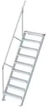 Euroline 510 Treppe 60&deg; 800mm Stufenbreite 9 Stufen Alu Gerieft