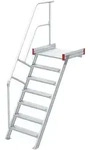 Euroline 511 Podesttreppe 60&deg; 800mm Stufenbreite 7 Stufen Alu Gerieft