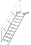 Euroline 511 Podesttreppe 45&deg; 800mm Stufenbreite 10 Stufen Alu Gerieft