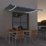 Automatische Markise Mit Led & Windsensor 450x350 Blau Und Wei&szlig; Vidaxl