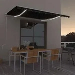 Vidaxl Automatisches Windsensor-markise Mit Led 400x350 Cm Anthrazit