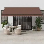 Markise Automatisch Mit Leds Braun 450x350 Cm Vidaxl