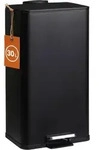 Edelstahl Tretm&uuml;lleimer Eckig Schwarz Matt 61 X 33 Cm Mit Deckel - 30 L -...