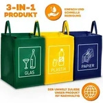 Tresko&reg; 3er Set Recycling Deutsch M&uuml;ll Sortiertaschen M&uuml;lleimer M&uuml;lltrenner