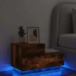 Nachttisch Mit Led-leuchten R&auml;uchereiche 70x36x40,5 Cm - Vidaxl