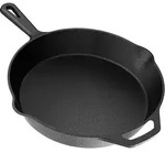 Gusseisenpfanne 26 Cm, Flache Bratpfanne F&uuml;r Steak Und Fleisch, Induktionsgeeignet