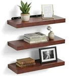 Relaxdays Wandregal, 3er Set, Hbt: 4 X 40 X 23 Cm, Holzoptik, Metall, Wandbretter