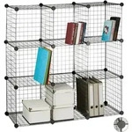 Steckregal Drahtgitter, 9 F&auml;cher, Diy-regalsystem Metall, Offenes W&uuml;rfelregal,