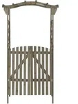 Pergola Mit Tor 116x40x204 Cm Grau Massivholz Tanne Vidaxl