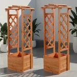 Melko - 2x Rankhilfe Garten Pflanzkasten Mit Rosenbogen Spalier Rosens&auml;ule Pergola