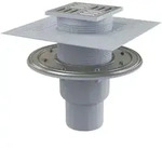 Alcadrain Bodenablauf 105&times;105/50/75 Mm Mit Einem Senkrechten Abgang, Edelstahl...