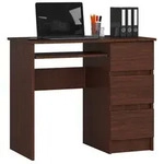 Pc-schreibtisch Akord A6 Rechts In Der Farbe Wenge Mit 3 Schubladen Und 1 Ablagen B90