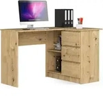 Akord - Eck-schreibtisch B16 Rechts In Der Farbe Eiche Artisan Mit 3 Schubladen Und 2