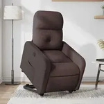 Relaxsessel Mit Aufstehhilfe Elektrisch Dunkelbraun Stoff Vidaxl
