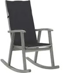 Vidaxl Rocking Chair With Cushions Grey Solid Acacia Wood