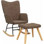 Schaukelsessel Mit Hocker Braun Stoff Vidaxl