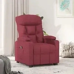 Relaxsessel Elektrisch Weinrot Stoff Vidaxl