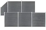Vidaxl - Wpc Zaun-set 5 Quadrate + 1 Schr&auml;ge 965x186 Cm Grau