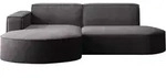 Ecksofa Designer Modena Studio Stoff Dicker Cord Poso Dunkelgrau Links