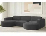 Wohnlandschaft U-form Sofa Palma In Stoff Ascot Graphitgrau