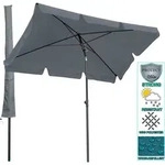 Quick-star - Balkon Sonnenschirm 200x125cm Balkonschirm Rechteckig Knickbar Grau