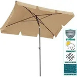 Quick-star - Balkon Sonnenschirm 200x125cm Balkonschirm Rechteckig Knickbar Sand