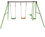 Habitat Et Jardin - Spielger&uuml;st Aus Stahl Leo - 1,96 M - 3 Schaukeln
