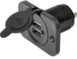 Iwh - Usb Doppel-einbau-steckdose 12/24 Volt 21100 Ma Belastbarkeit Strom Max.=2.0 A