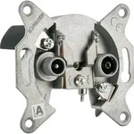 Antennen Durchgangsdose Dsg 531 (19db) Silber, 2-loch, 2x Iec Anschlussdosen -