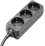 Mehrfachsockel 3 Schuko-steckdosen Und Kabel 5m Schwarz