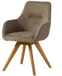 Massivmoebel24 - Drehstuhl Wildeiche 56x60x87 Taupe Tacoma 12