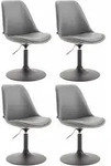 Clp - 4er Set Esszimmerst&uuml;hle Maverick Kunstleder Grau Schwarz
