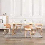 Esszimmerst&uuml;hle Set Von 4 Aus Gebogenem Holz Und Kunstleder