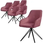 Ml-design Esszimmerst&uuml;hle Drehbar 6er Set Textil Webstoff Altrosa,...
