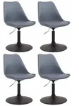 Clp - 4er Set Esszimmerst&uuml;hle Maverick Kunststoff Grau Schwarz