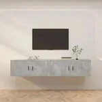Vidaxl - The Living Store Tv-wandschr&auml;nke 2 Stk. Betongrau 100x34,5x40 Cm -