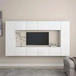 Tv-m&ouml;belset 8 Teile Wei&szlig; Ingenieurs Holz