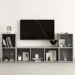 3-tlg. Tv-schrank-set Betongrau Holzwerkstoff Vidaxl