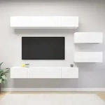 6-tlg. Tv-schrank-set Wei&szlig; Holzwerkstoff - Vidaxl