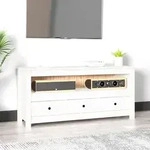 Tv-schrank Wei&szlig; 114x35x52 Cm Massivholz Kiefer Vidaxl