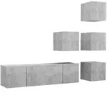 6-tlg. Tv-schrank-set Betongrau Holzwerkstoff Vidaxl
