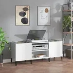 Vidaxl - Plattenschrank Hochglanz-wei&szlig; 121x38x48 Cm Holzwerkstoff